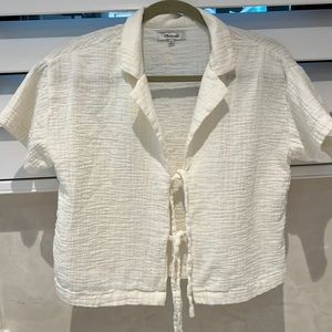 Madewell cotton gauze, tie-front top.